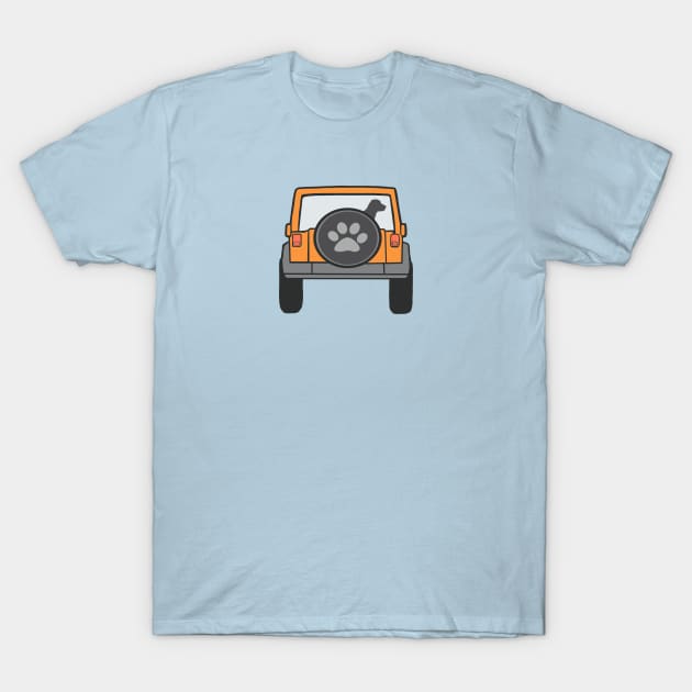 Jeep Dog Ready to Ride T-Shirt by Trent Tides